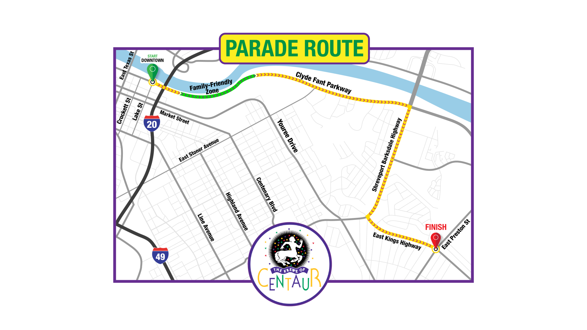 Centaur Parade Map